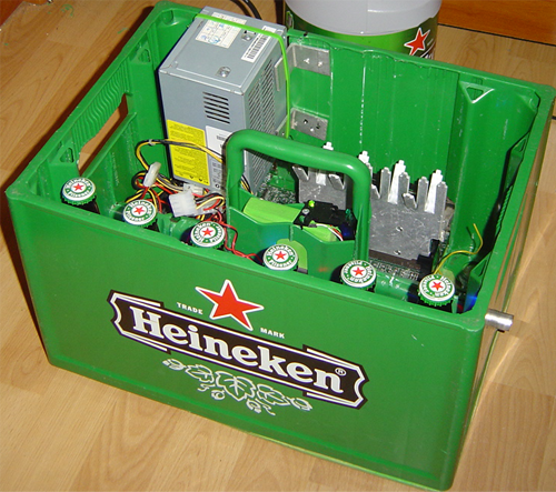 Heineken Beer Case PC - Computer built in a beer case